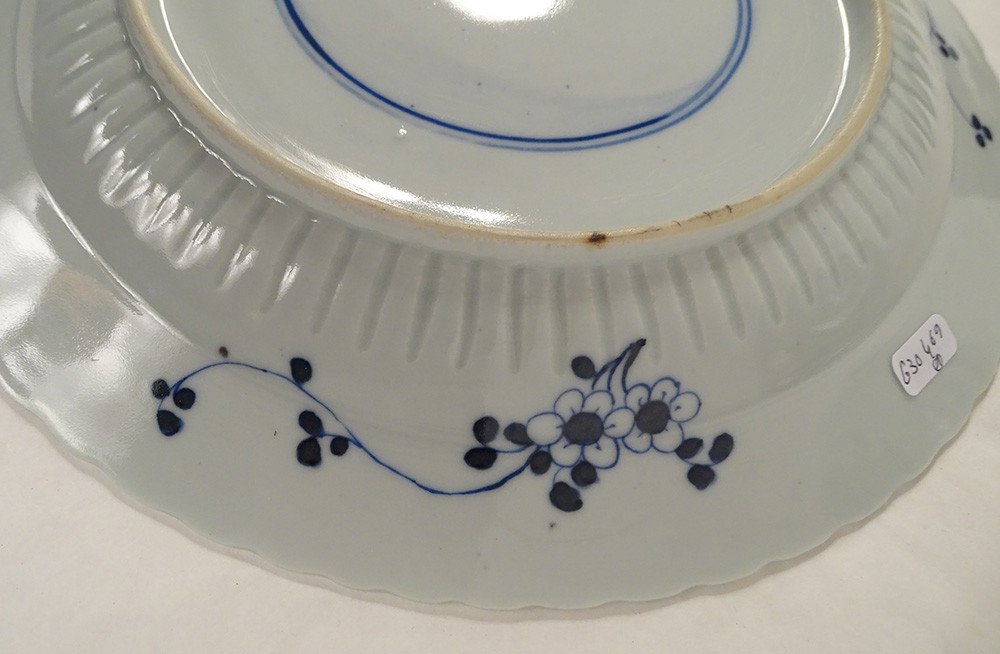 Paire Plats Porcelaine Chinoise Blanc-bleu Fleurs Pour Vietnam Kangxi 18è-photo-6