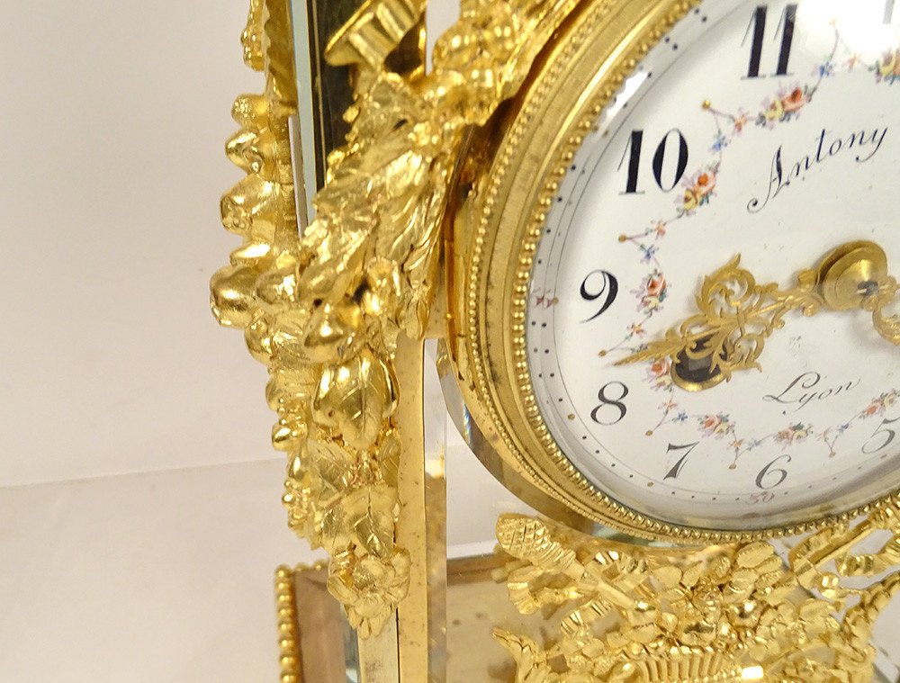 Louis XVI Cage Clock White Marble Gilt Bronze Napoleon III Cup 19th-photo-1