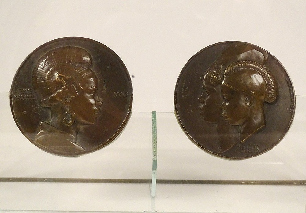 2 Bronze Medals Woman Kassonké Couple Peulhs Africa Engraver Monier 1930-photo-2