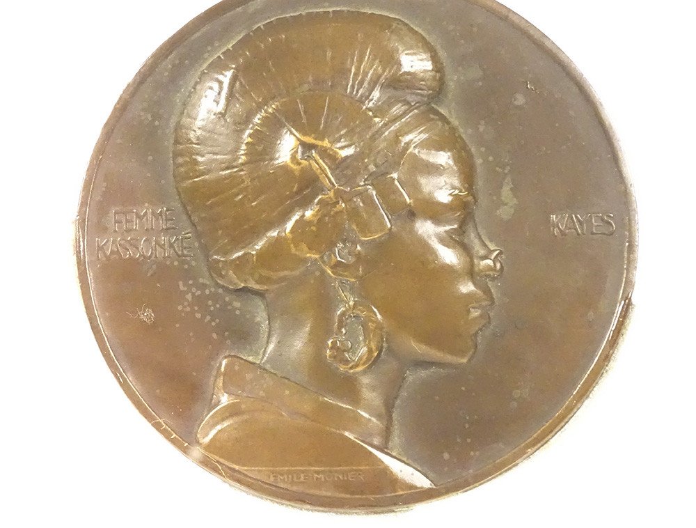 2 Bronze Medals Woman Kassonké Couple Peulhs Africa Engraver Monier 1930-photo-3