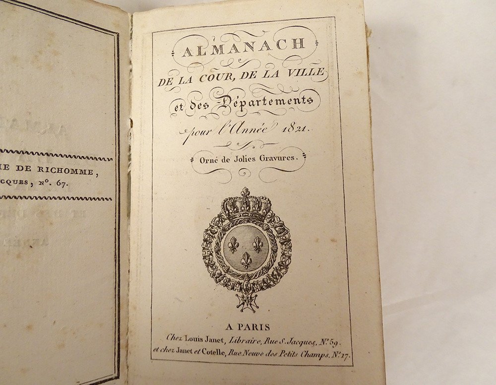 Almanac Of La Cour City Departments Year 1821 Paris Janet Cotelle 19th-photo-4