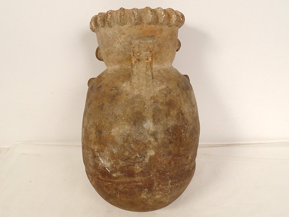 Large Vase Pre-columbian Anthropomorphic Sculpture Chancay Peru Terracotta-photo-4