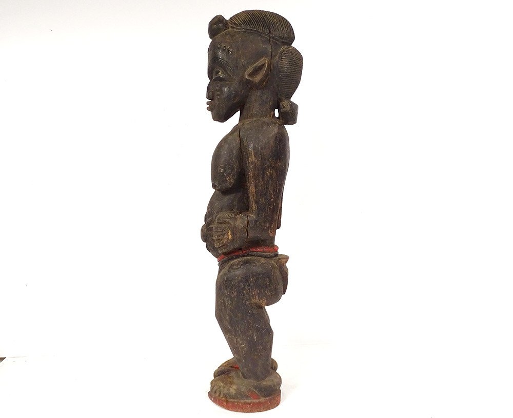 Statuette Africaine Fertilité Bois Sculpté Femme Sénoufo Côte d'Ivoire XXè-photo-4