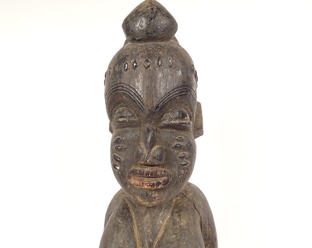 Statuette Africaine Fertilité Bois Sculpté Femme Sénoufo Côte d'Ivoire XXè-photo-2