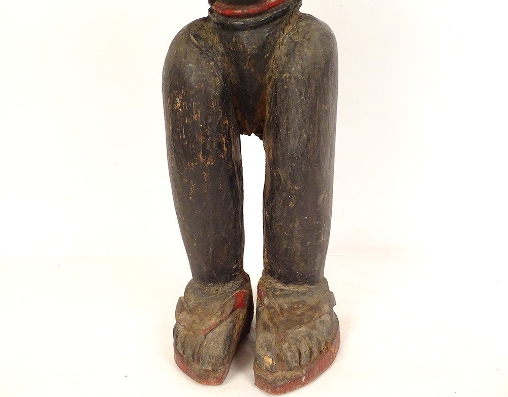 Statuette Africaine Fertilité Bois Sculpté Femme Sénoufo Côte d'Ivoire XXè-photo-4