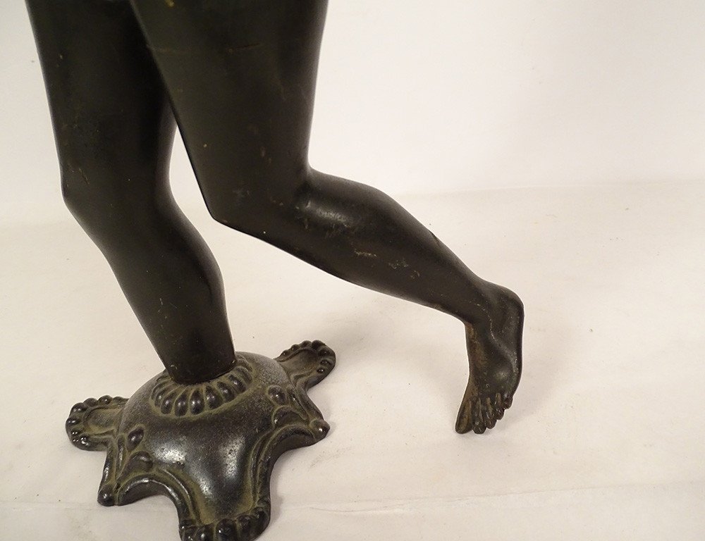 Bronze Sculpture Goddess Aphrodite Venus Naked Naiad Trumpet 19th Century-photo-5