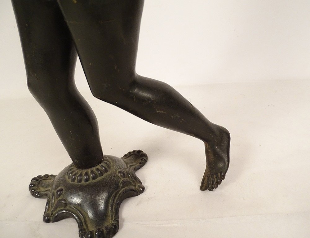 Sculpture Bronze Déesse Aphrodite Vénus Nue Naïade Trompette XIXè Siècle-photo-5