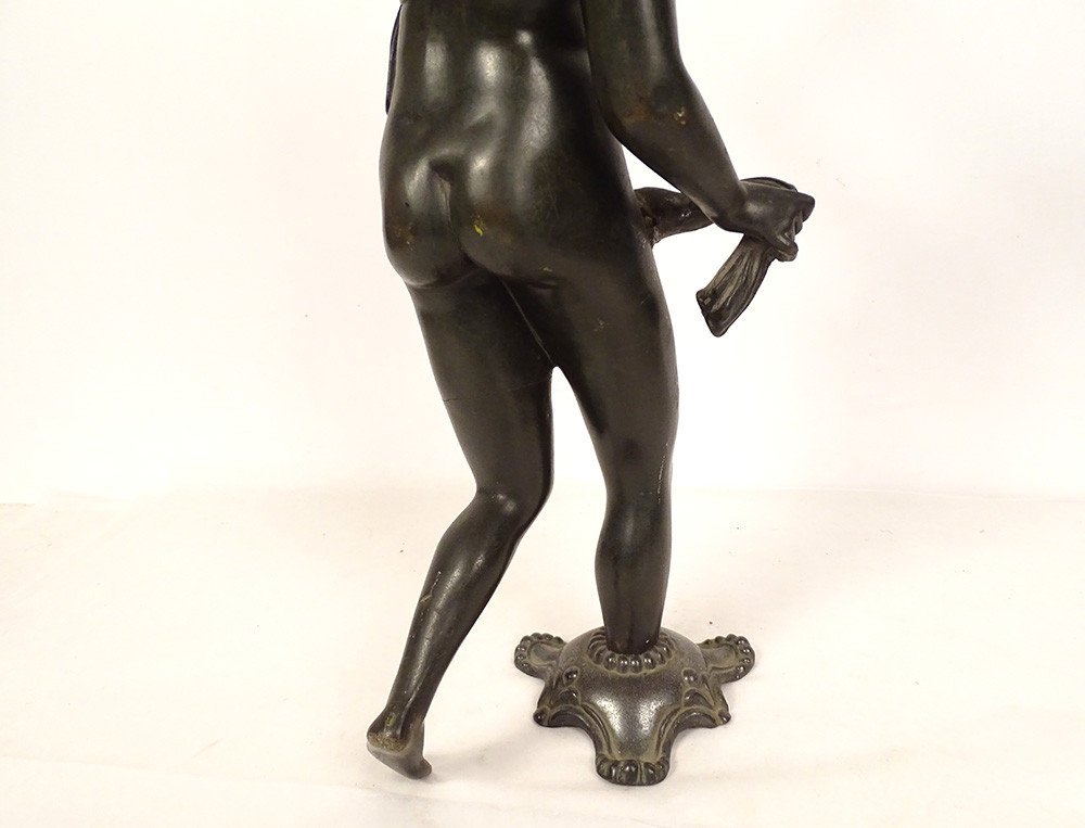 Bronze Sculpture Goddess Aphrodite Venus Naked Naiad Trumpet 19th Century-photo-7