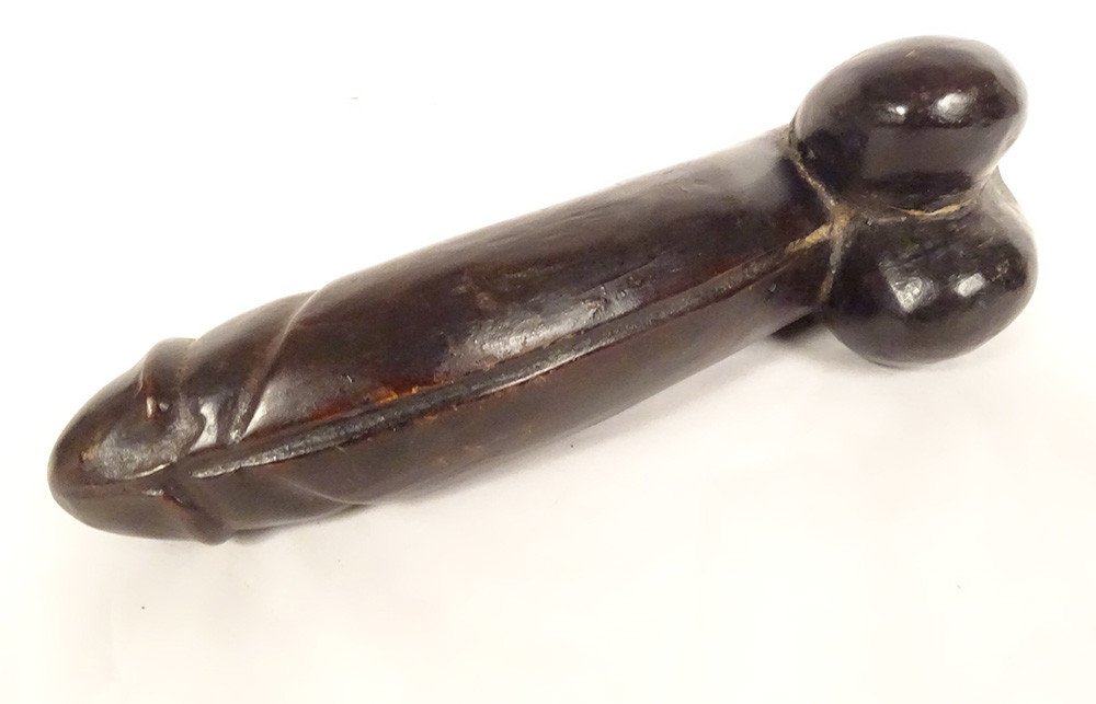 Erotic Carved Wood Dildo Sculpture Erotica Late 19th Century-photo-4