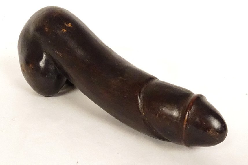 Erotic Carved Wood Dildo Sculpture Erotica Late 19th Century