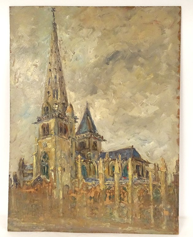 Hsp Robert Leparmentier View Of Saint-tugdual Cathedral Tréguier Brittany 20th Century