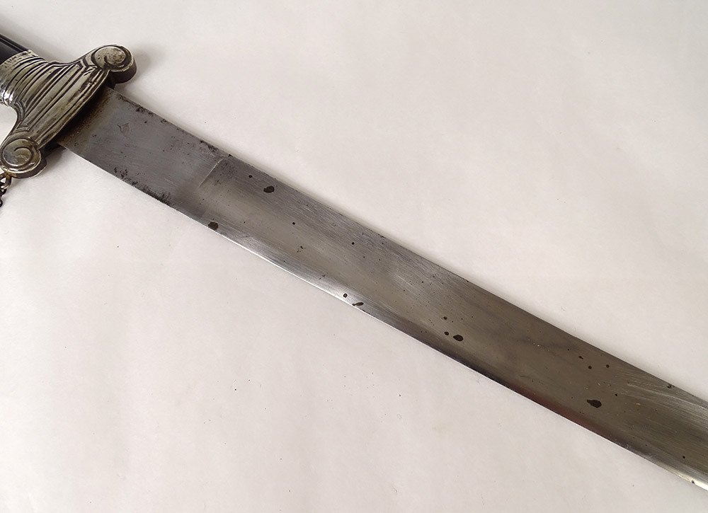 Ebony Hunting Dagger Sterling Silver Musical Instruments Cut Late 18th Century-photo-5