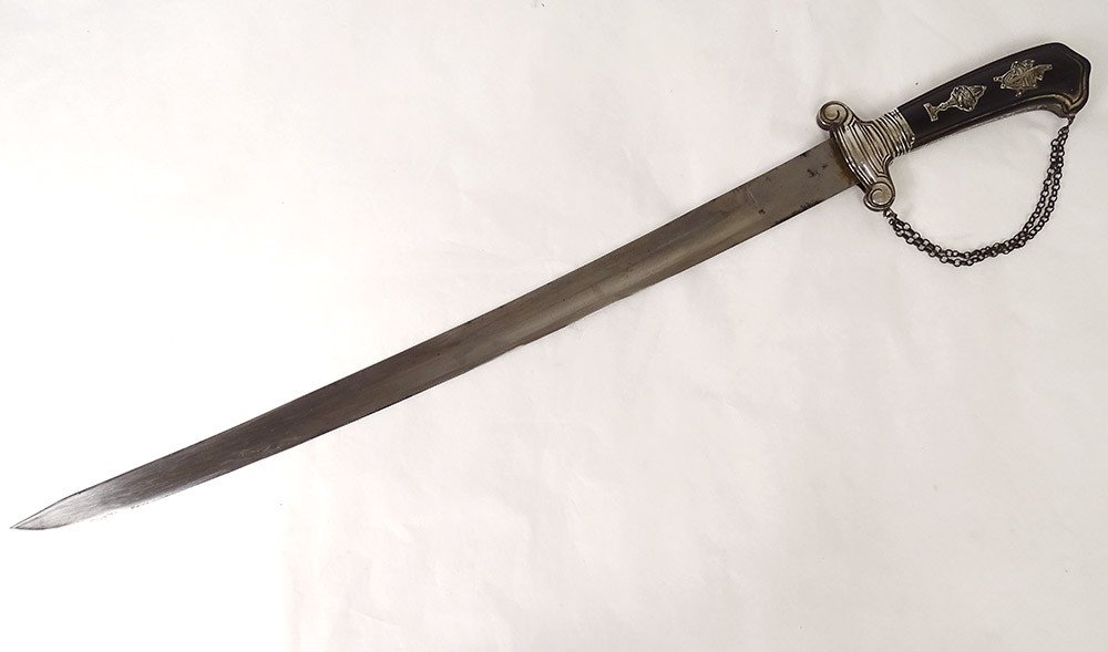 Ebony Hunting Dagger Sterling Silver Musical Instruments Cut Late 18th Century