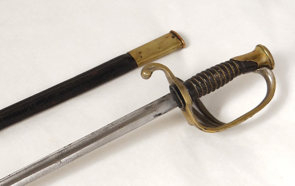Sabre épée d'Enfant Officier Infanterie Bois Bronze Doré XIXème Siècle-photo-2