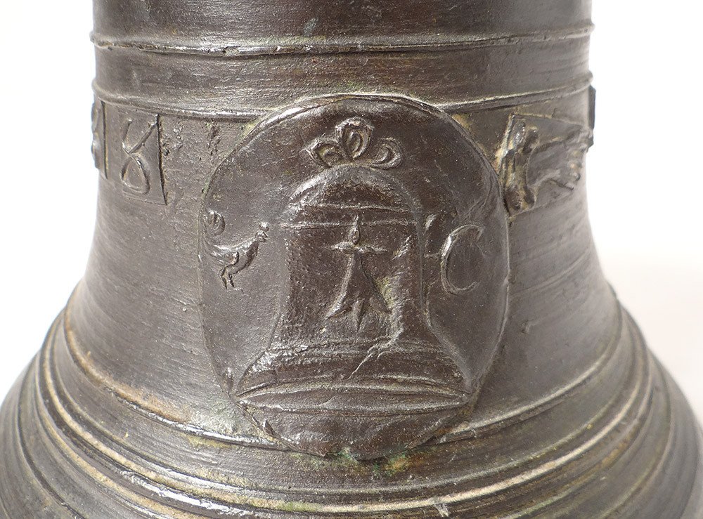 Bronze Mass Bell Brass Brotherhood Of Saint-sauveur Brittany Hermine 1788-photo-2