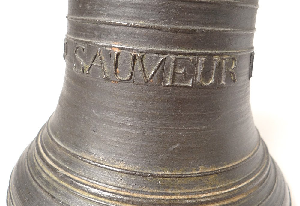 Cloche Messe Bronze Airain Confrérie Saint-Sauveur Bretagne Hermine 1788-photo-6