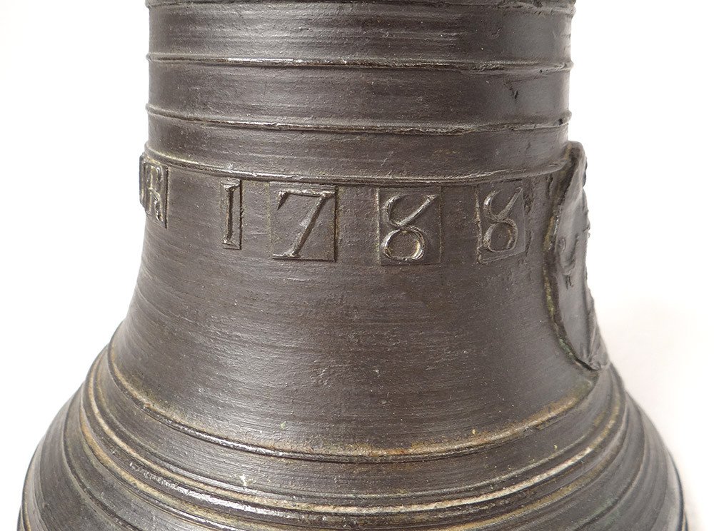 Bronze Mass Bell Brass Brotherhood Of Saint-sauveur Brittany Hermine 1788-photo-7