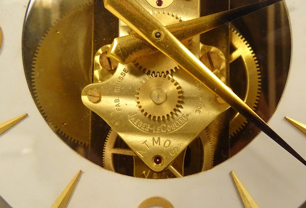 Jaeger-lecoultre Swiss Atmos Clock Perpetual Movement Brass Plexi 20th-photo-3