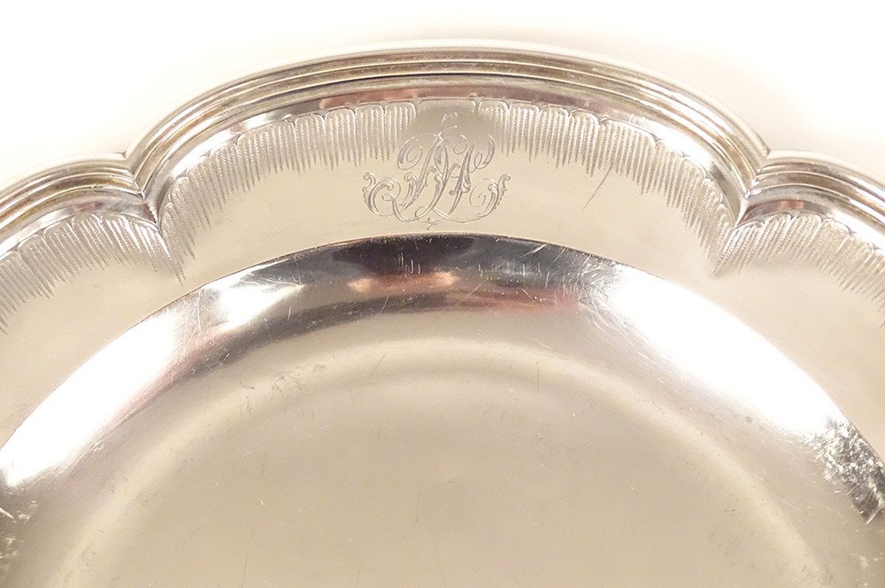 Polylobed Serving Dish Solid Silver Minerva Goldsmith Cardeilhac 687gr 19th Century-photo-2