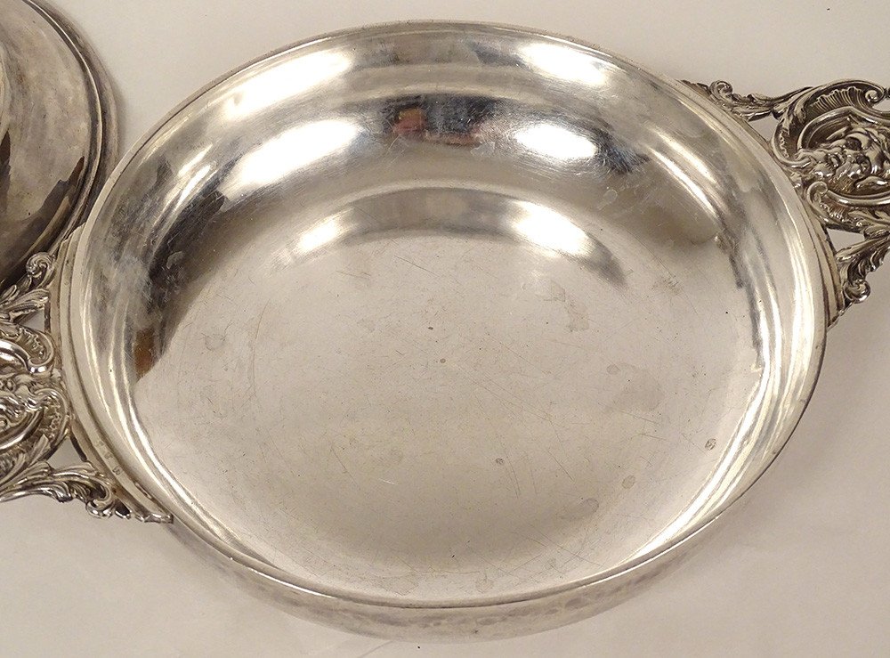 Covered Bowl With Ears Silver Farmers General Rennes Buchet 819gr 18th-photo-7