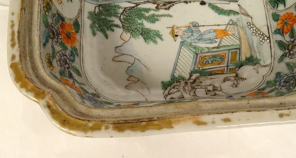 Covered Terrine Porcelain China Famille Verte Characters Landscapes 18th Century-photo-7