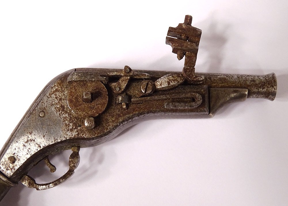 Small Wrought Iron Miniature Wheel Pistol Workshops Nuremberg Germany 16th-photo-3