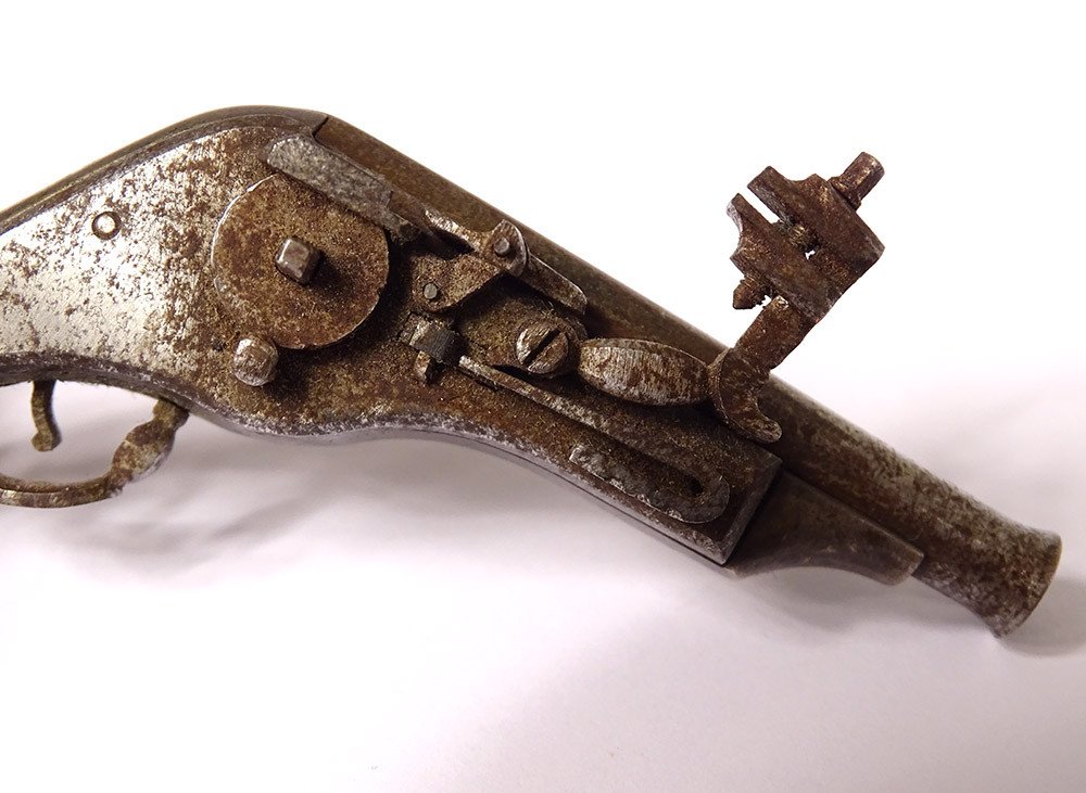 Small Wrought Iron Miniature Wheel Pistol Workshops Nuremberg Germany 16th-photo-3