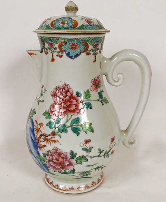 Verseuse Couverte Porcelaine Chine Compagnie Indes Famille Verte Kangxi 18è