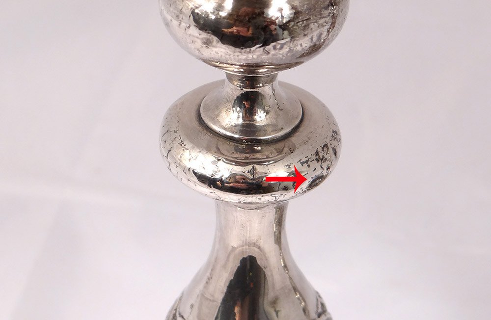 Paire Bougeoirs Argent Russe Minsk Orfèvre Pogorzelski Pb 874gr XIXème-photo-4