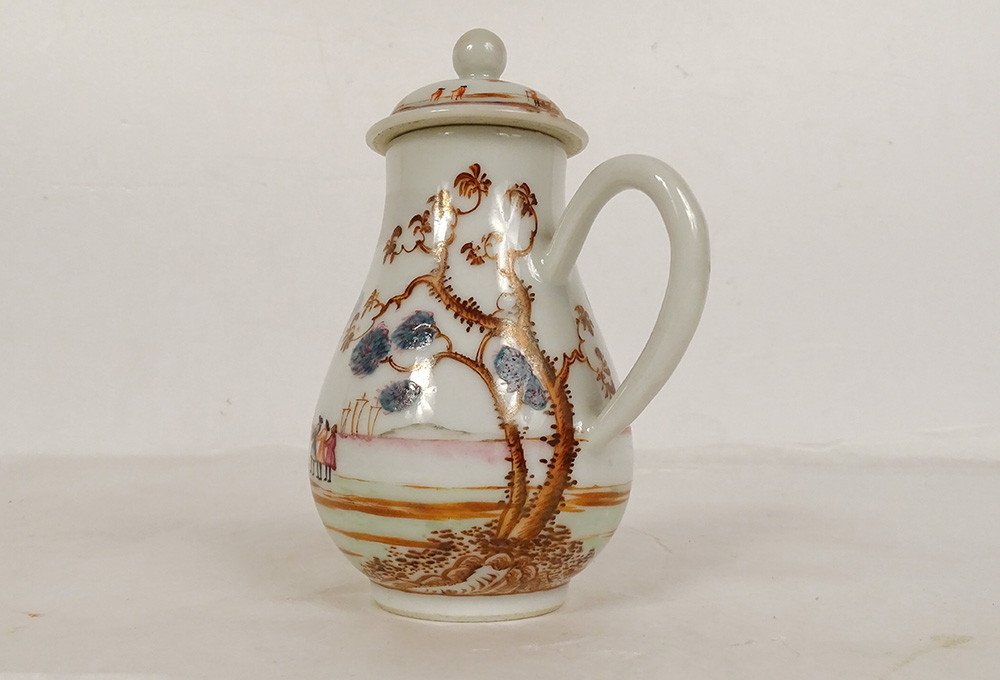 Porcelain Milk Jug Compagnie Indes European Decor Port Characters 18th-photo-4