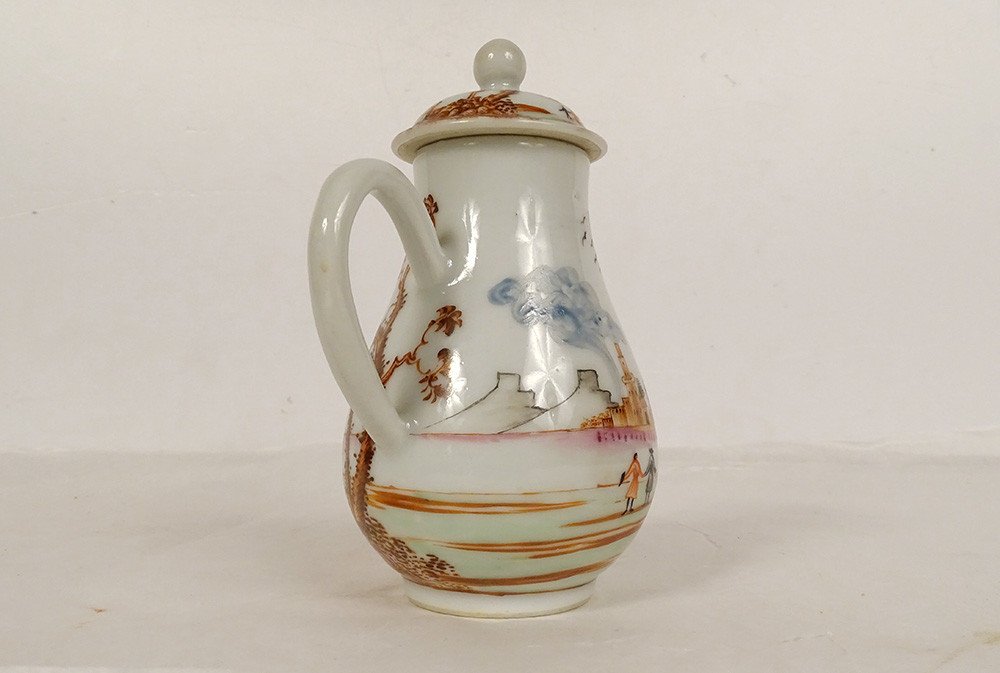 Porcelain Milk Jug Compagnie Indes European Decor Port Characters 18th-photo-1