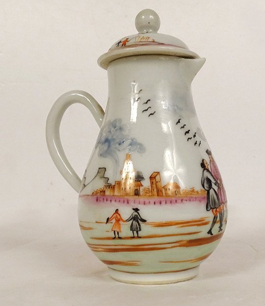 Porcelain Milk Jug Compagnie Indes European Decor Port Characters 18th