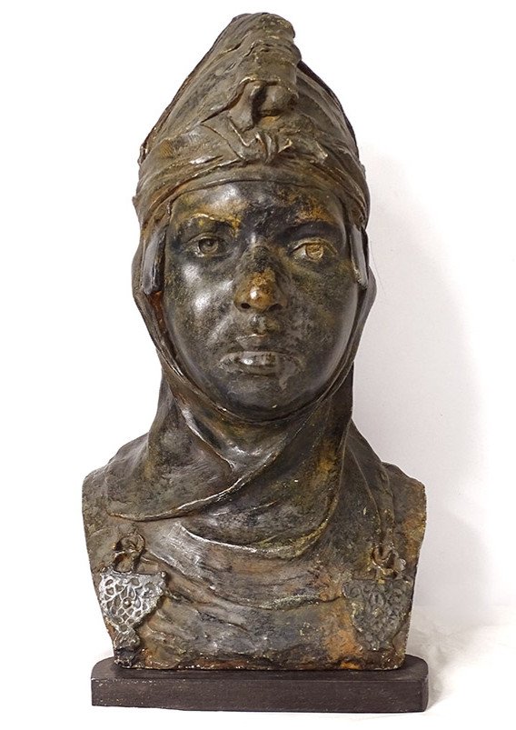 Sculpture Loiseau-rousseau Orientalist Bust Young Berber Plaster 19th