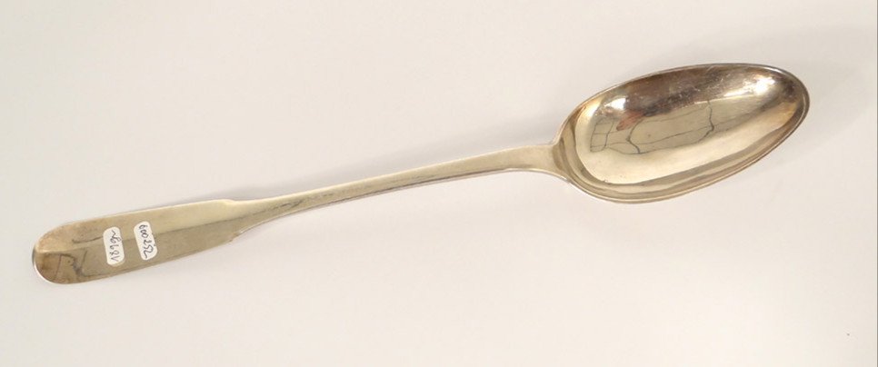 Large Stew Pot Spoon Sterling Silver Farmers General 189gr XVIIIth