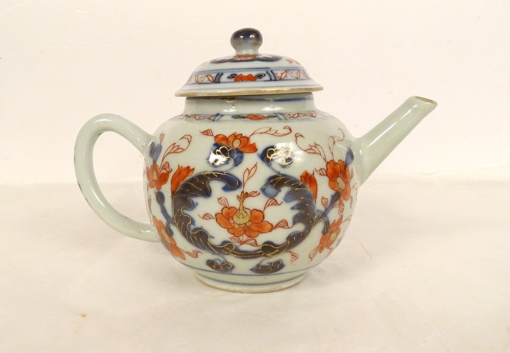 Théière Verseuse Porcelaine Chine Imari Fleurs Pivoines Qianlong XVIIIème-photo-3