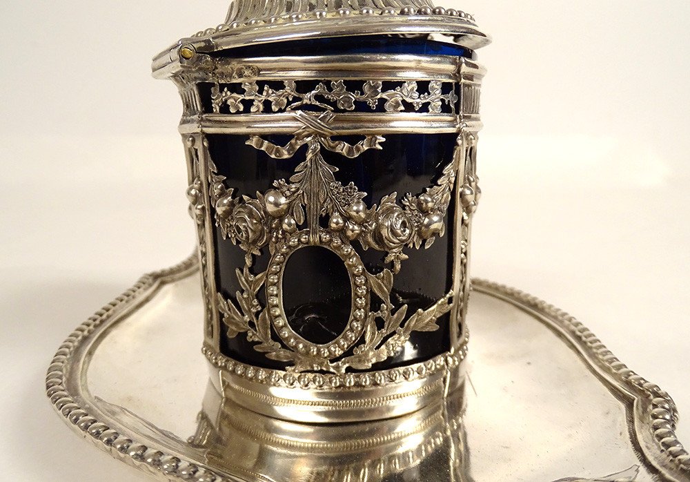 Mustard Pot Silver Tray Farmers General Paris Ferrié 1781 216gr XVIIIth-photo-3