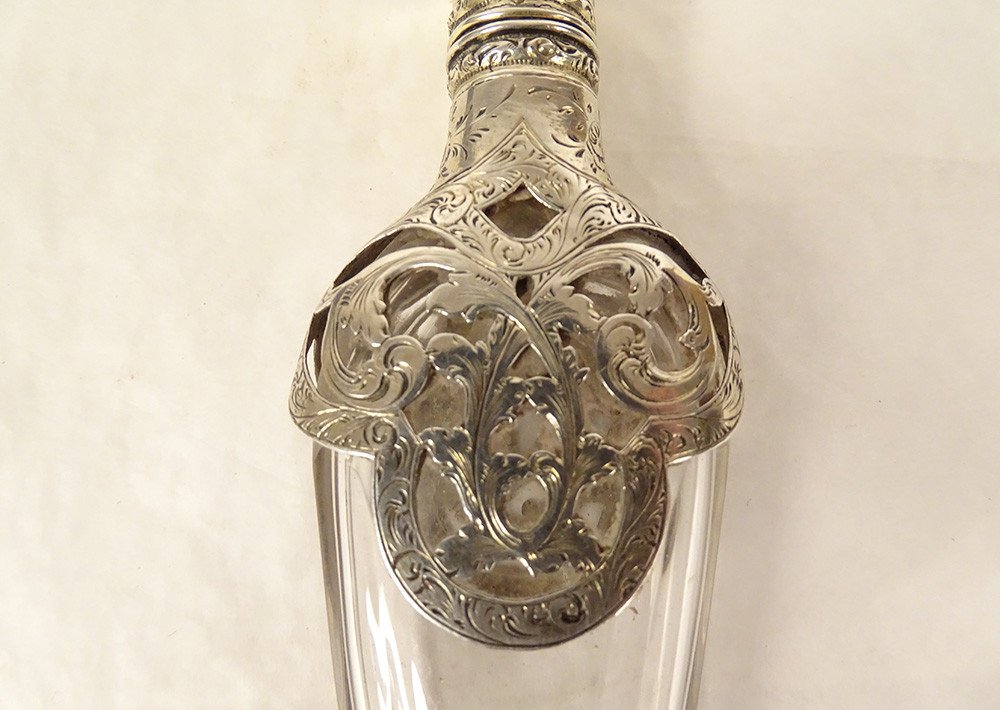 Salt Bottle Cut Crystal Silver Vermeil Wild Boar Napoleon III 19th-photo-2