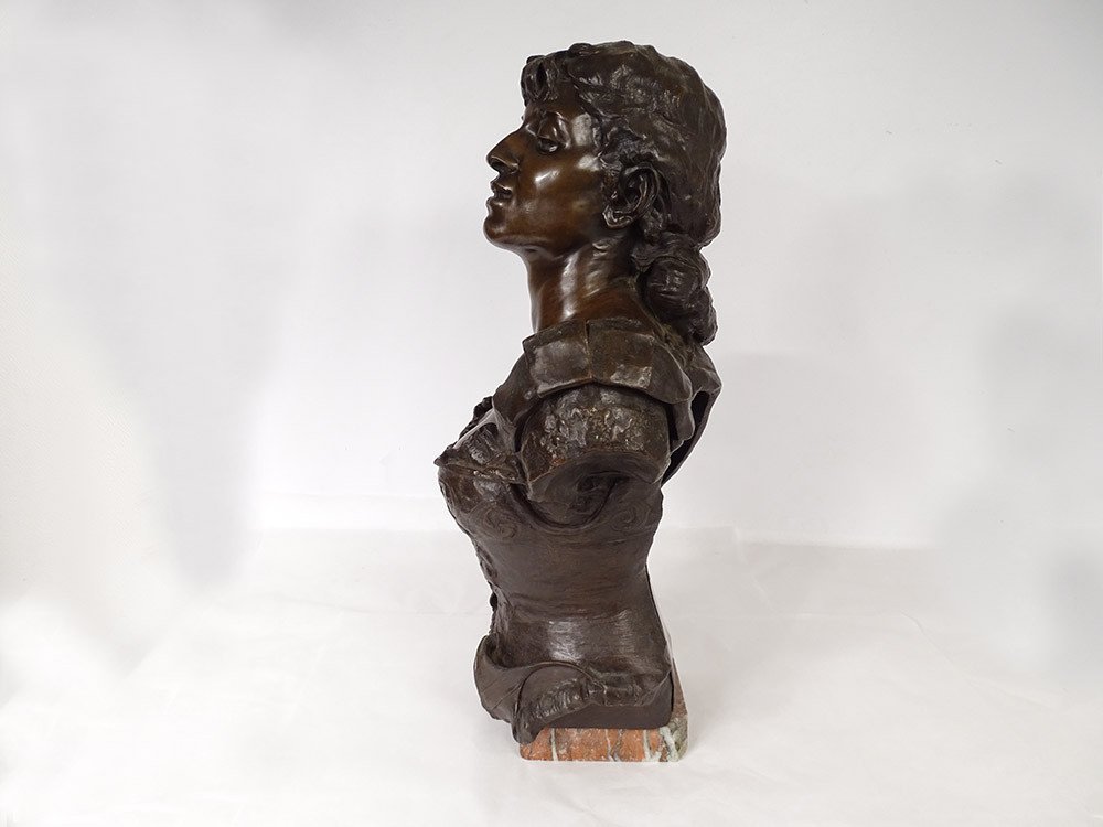 Bronze Sculpture Georges Van Der Straeten Bust Of A Woman Belle Epoque Paris 19th Century-photo-4