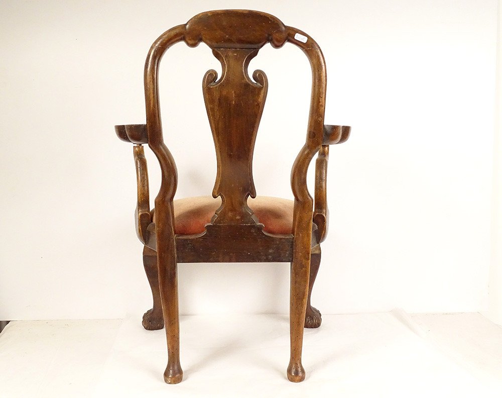 English Chippendale Child's Armchair Carved Walnut Shells Claws 19th Century-photo-4