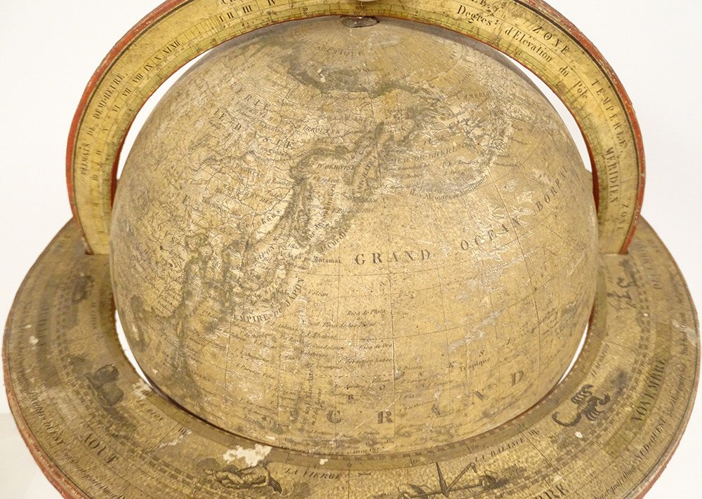 Terrestrial Globe World Map Lapie Lorrain Bastien Aîné Paris Bellieni XIXth-photo-3