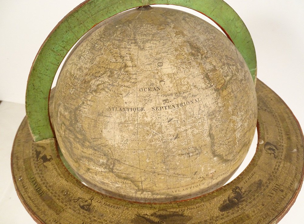 Terrestrial Globe World Map Lapie Lorrain Bastien Aîné Paris Bellieni XIXth-photo-2