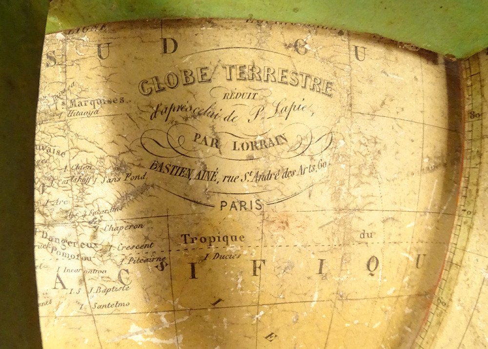 Terrestrial Globe World Map Lapie Lorrain Bastien Aîné Paris Bellieni XIXth-photo-5