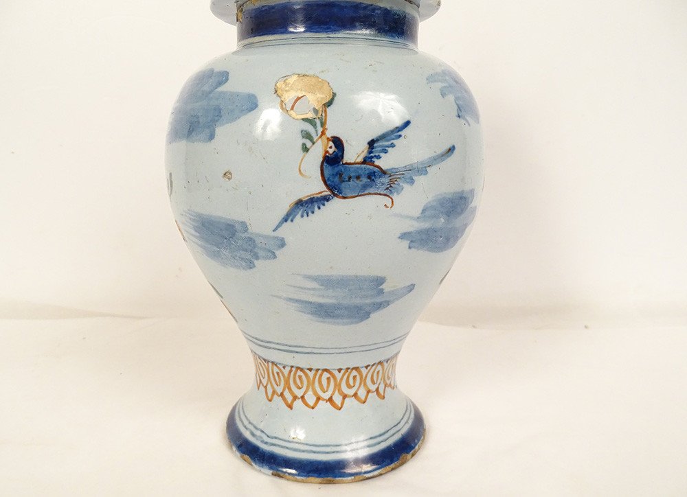 Covered Pot Delft Earthenware Portrait William Orange Princess Bird 1773-photo-2