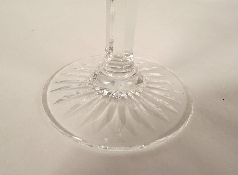 4 Saint-louis Cut Crystal Porto Liqueur Glasses Tommy Model 20th Century Color-photo-1