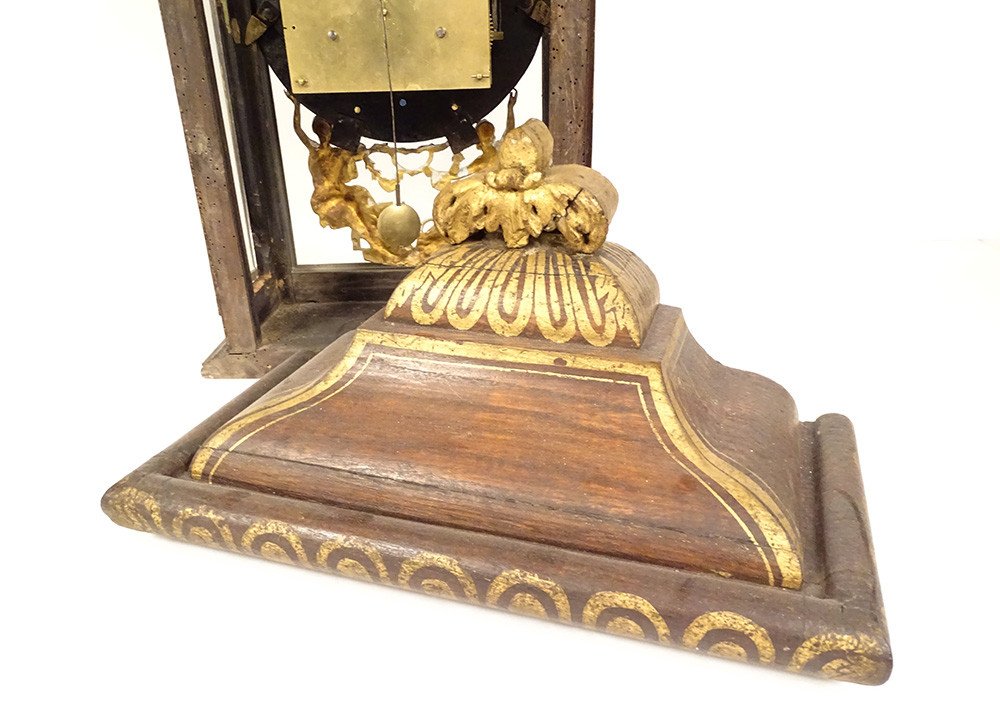 Religious Clock Cartel Wood Brass Bust Louis XIV Allegories End Of 17th Century-photo-7