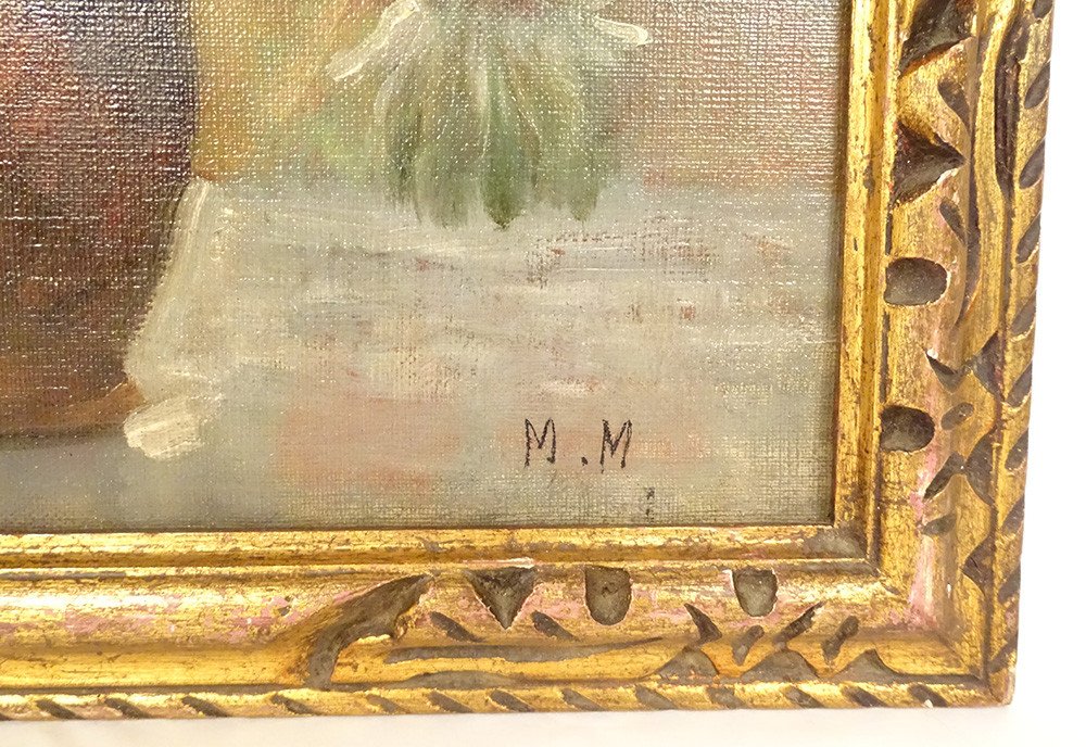 Hst Marceron-maille Still Life Painting Bouquet Of Flowers Golden Frame 19th Century-photo-4