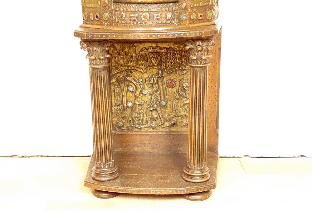 Tabernacle Cuivre Repoussé Saint Germain Orthodoxe Byzantin Croisade XIXème-photo-3