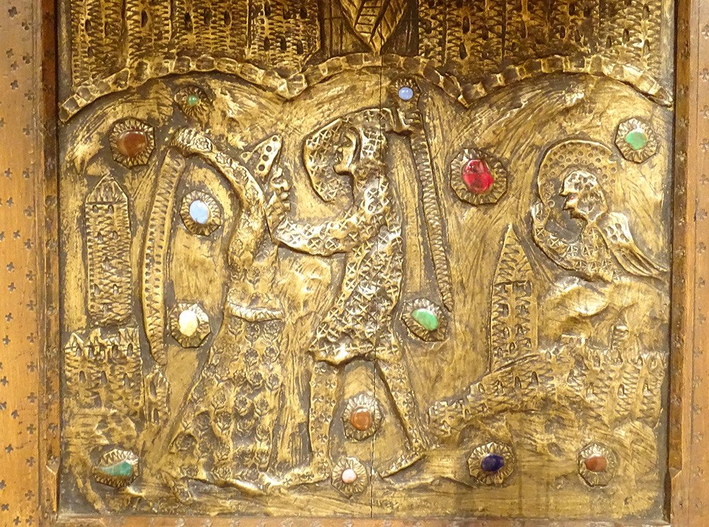 Tabernacle Cuivre Repoussé Saint Germain Orthodoxe Byzantin Croisade XIXème-photo-2