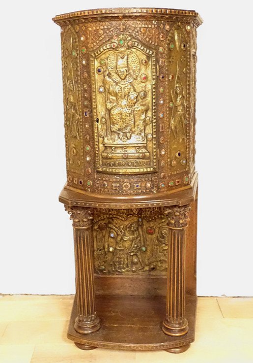 Tabernacle Cuivre Repoussé Saint Germain Orthodoxe Byzantin Croisade XIXème