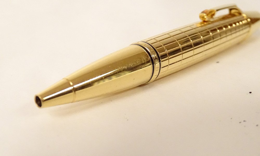 Montblanc Bohème Citrine Ballpoint Pen Gold Metal 20th Century-photo-4